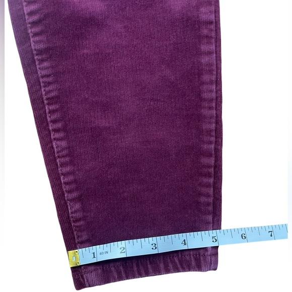 Banana Republic Corduroy Pants Women 6 Purple Beet Root Slim Preppy Chic - Picture 8 of 11